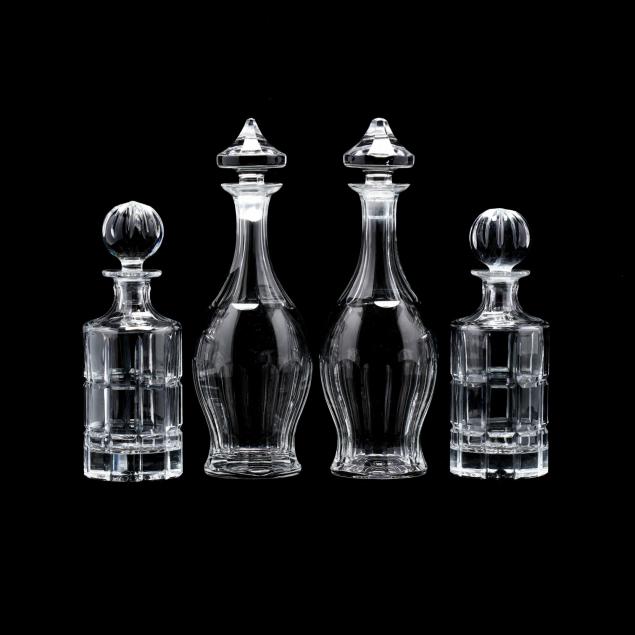 two-pair-of-glass-decanters