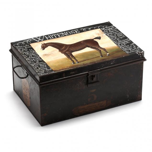 toleware-box-decorated-with-a-portrait-of-the-racehorse-i-whitenose-i