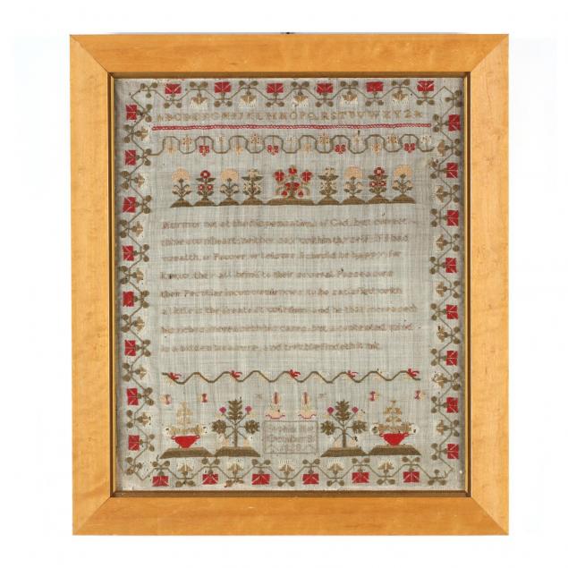 antique-needlework-sampler-english