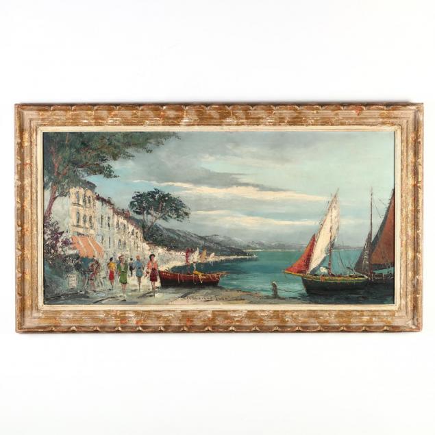 vintage-painting-of-figures-along-the-mediterranean-coast