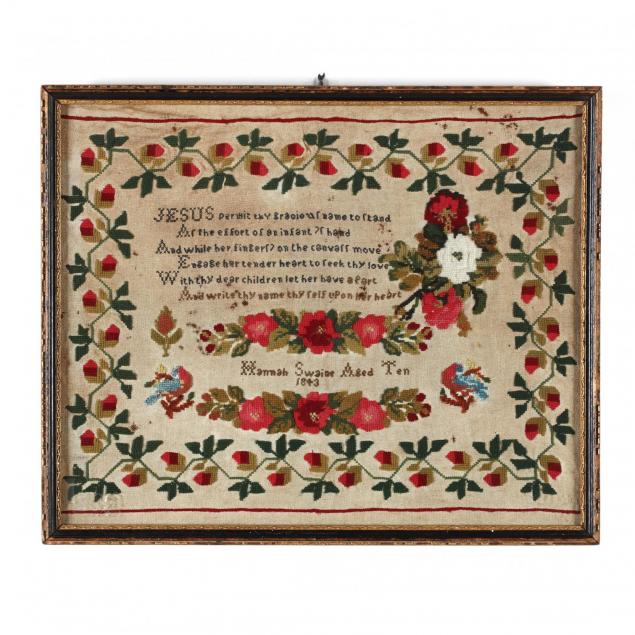 antique-needlework-sampler-english