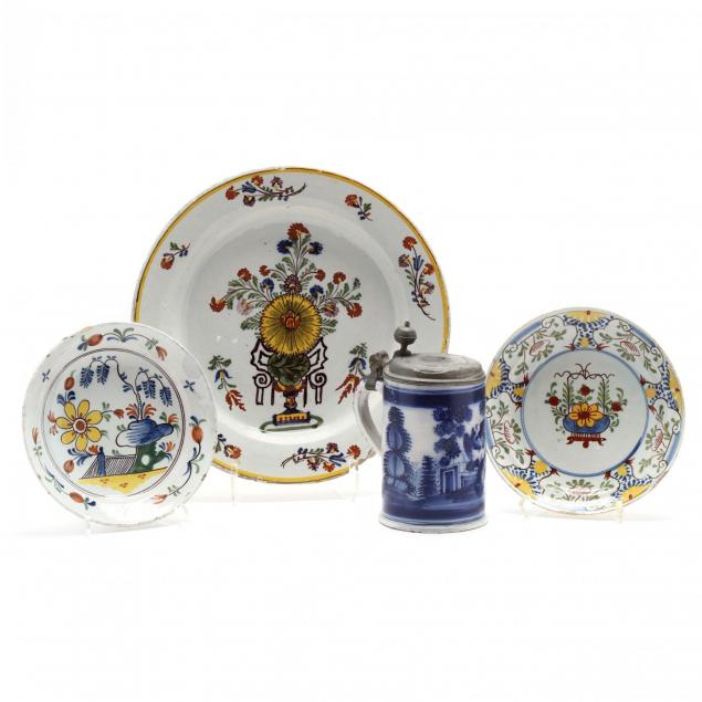 four-antique-delftware-objects