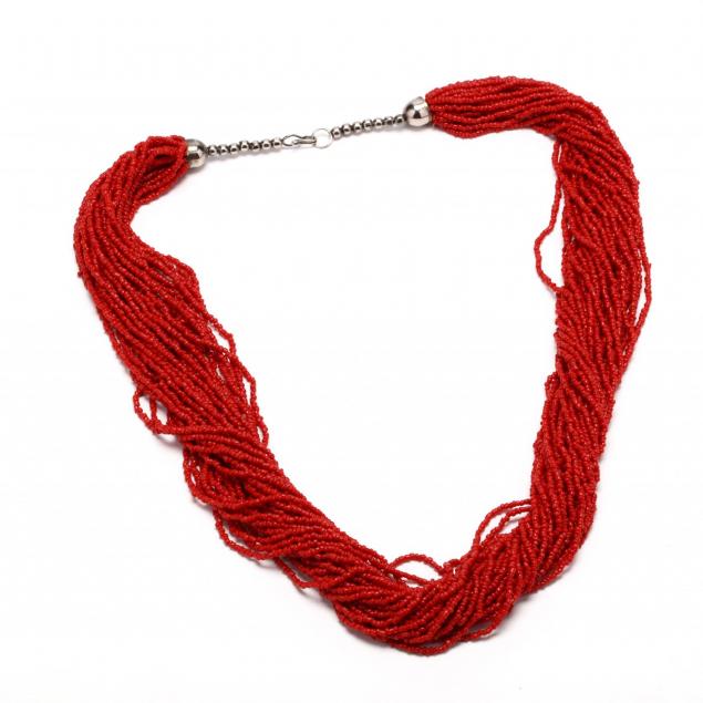 multi-strand-coral-bead-necklace
