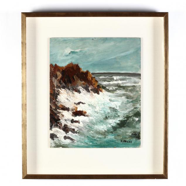 george-aczel-french-20th-c-rocky-shore