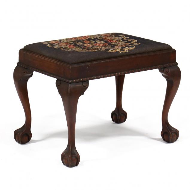 chippendale-style-needlepoint-stool