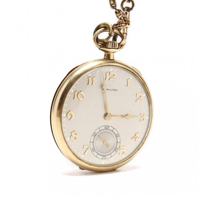 vintage-14kt-gold-open-face-pocket-watch-hamilton