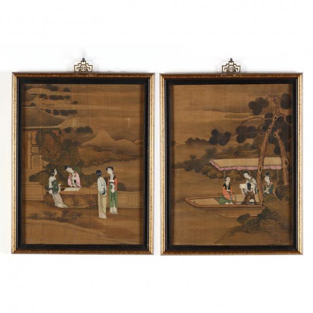 a-pair-of-chinese-paintings-of-ladies-on-silk