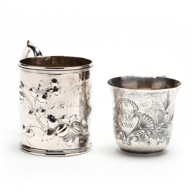 two-antique-american-silver-cups