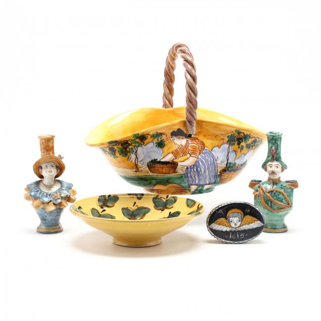 five-pieces-of-faience-glazed-objects