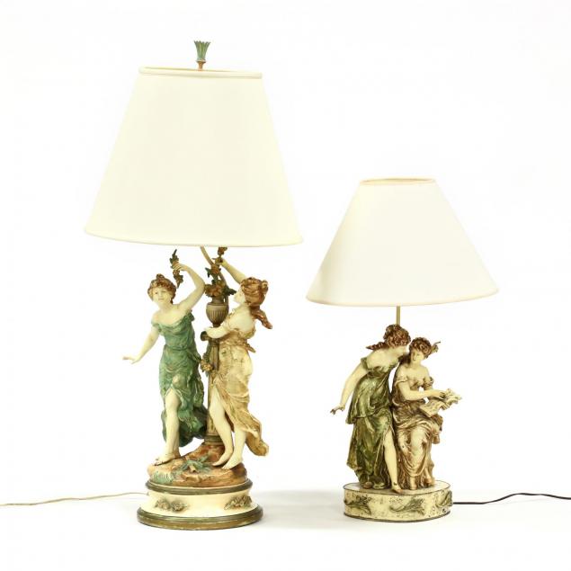 two-polychrome-painted-figural-metal-lamps