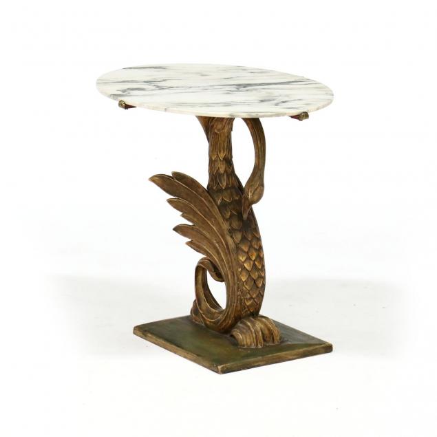 vintage-continental-marble-top-swan-side-table