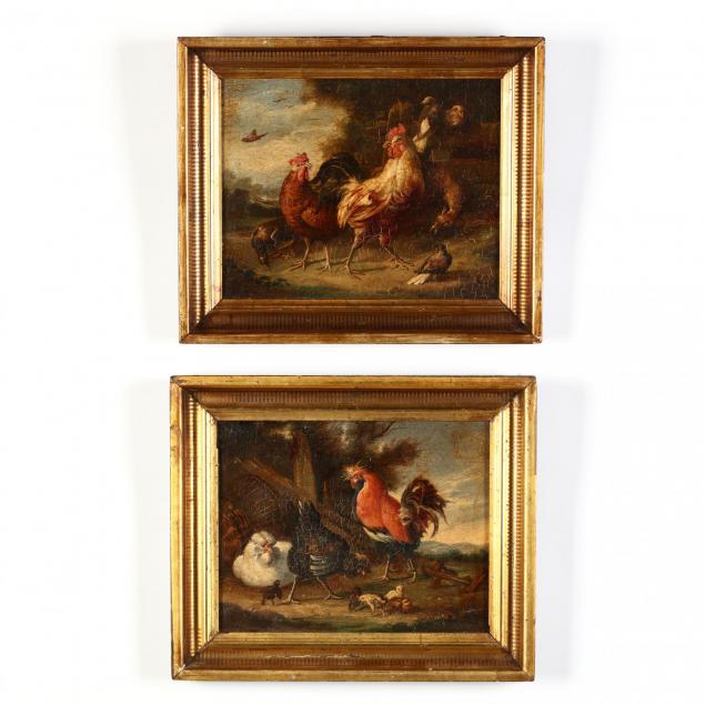 continental-school-20th-c-pair-of-barnyard-paintings-with-fowl