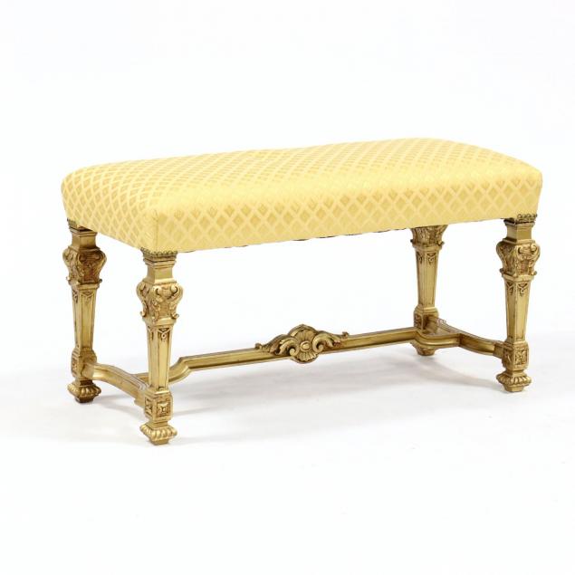 louis-xiv-style-gilded-and-upholstered-bench
