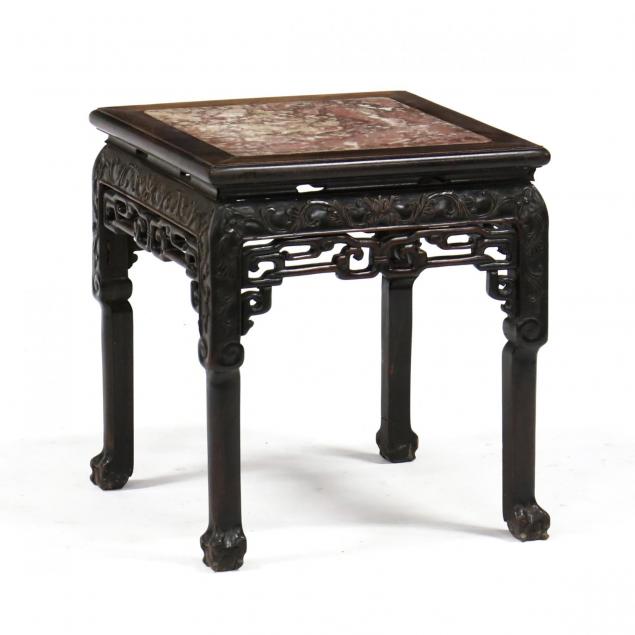 antique-chinese-hardwood-marble-top-low-table