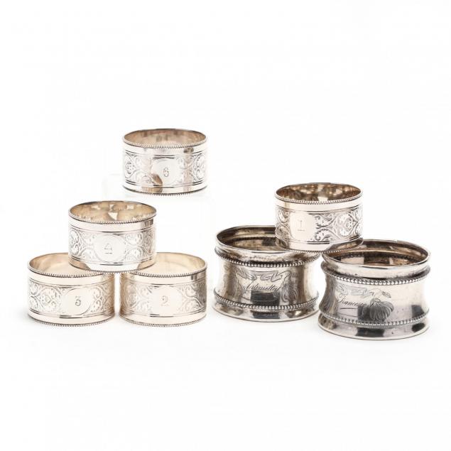 an-assembled-set-of-eight-silver-napkin-rings