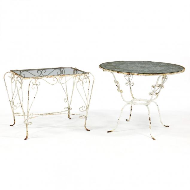 two-vintage-iron-and-glass-patio-tables