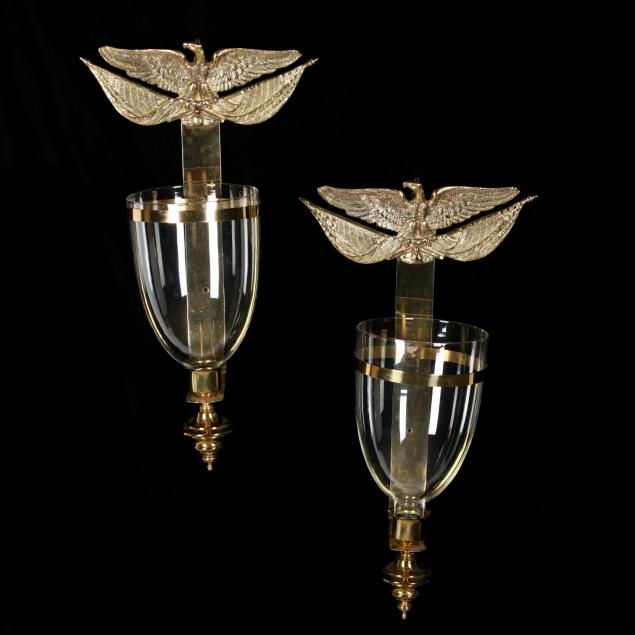 pair-of-federal-style-brass-and-glass-sconces