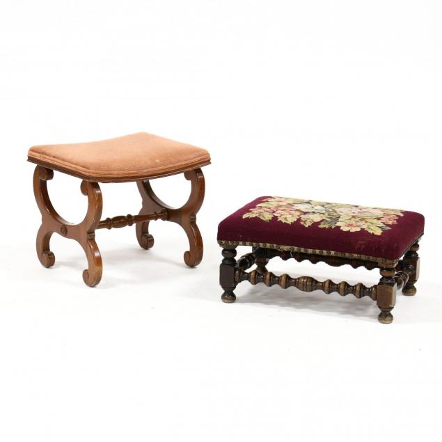 two-vintage-upholstered-foot-stools