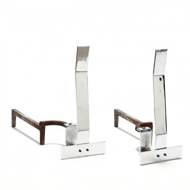 pair-of-modernist-andirons-alessandro-albrizzi-1934-1994