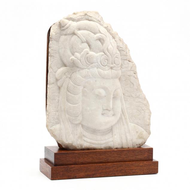 a-marble-carved-relief-of-guanyin