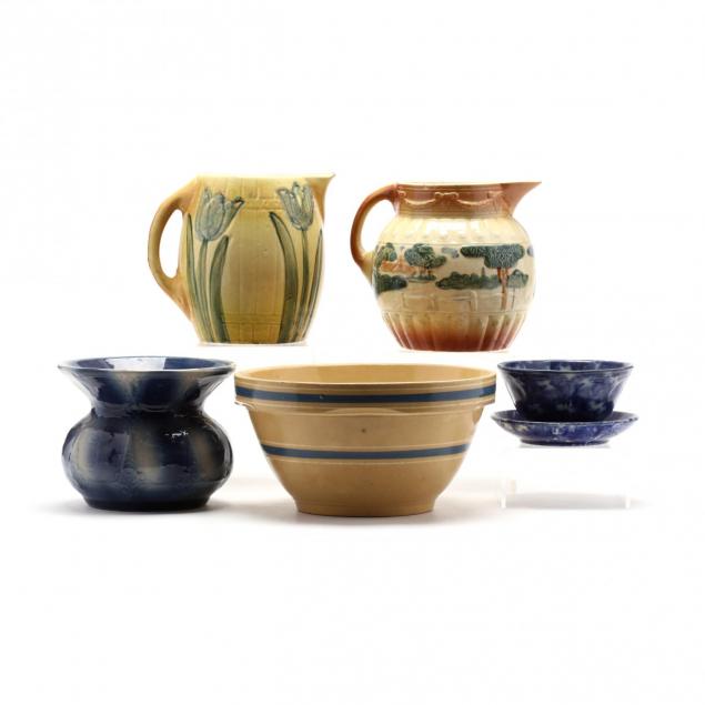 group-of-antique-country-style-pottery