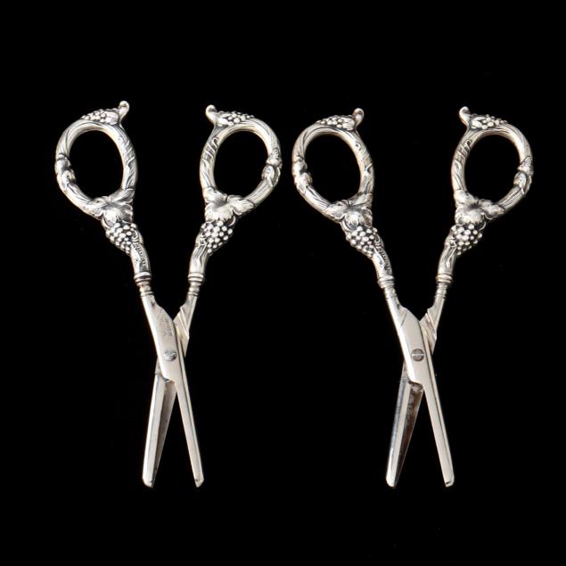 a-near-pair-of-sterling-silver-handled-grape-shears