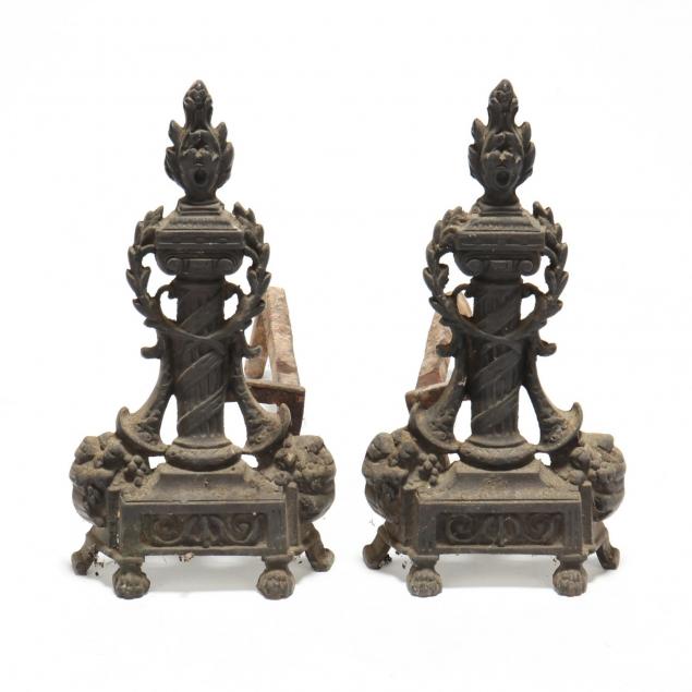 pair-of-neoclassical-style-bronze-andirons