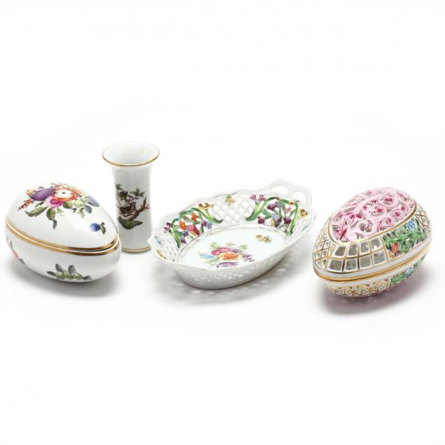 four-pieces-of-herend-porcelain