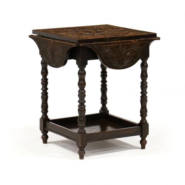 jacobean-style-carved-oak-drop-leaf-side-table