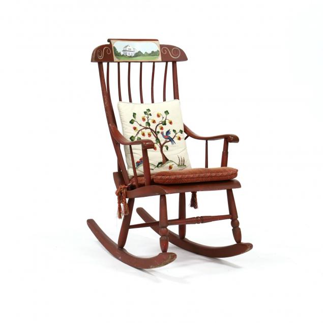 antique-american-paint-decorated-windsor-rocking-chair