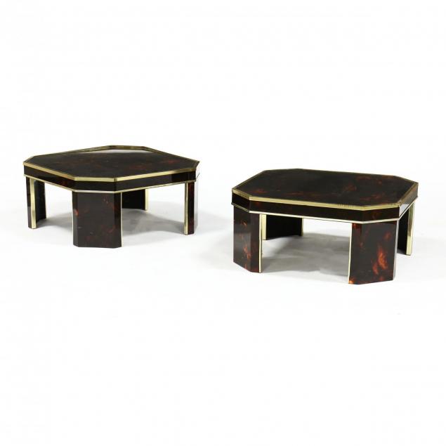 eric-maville-pair-of-french-modernist-faux-tortoiseshell-and-brass-low-tables