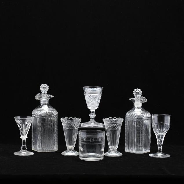 anglo-irish-cut-glass-decanters-and-stems