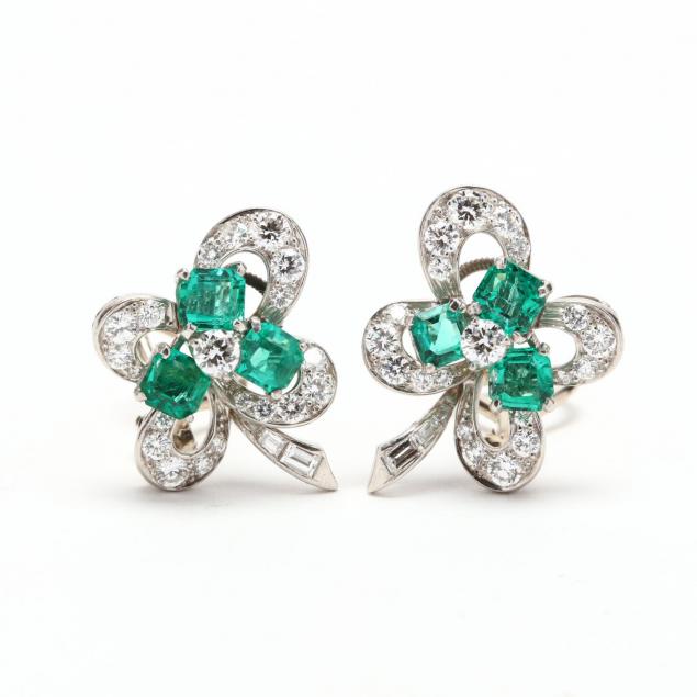 platinum-emerald-and-diamond-ear-clips