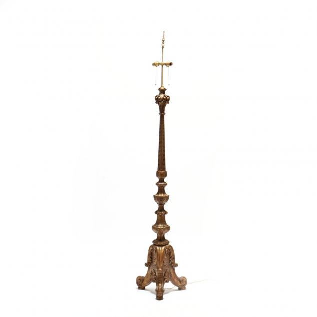 italian-renaissance-style-carved-and-gilt-wood-floor-lamp
