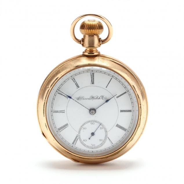 antique-gold-filled-open-face-pocket-watch-illinois-watch-co