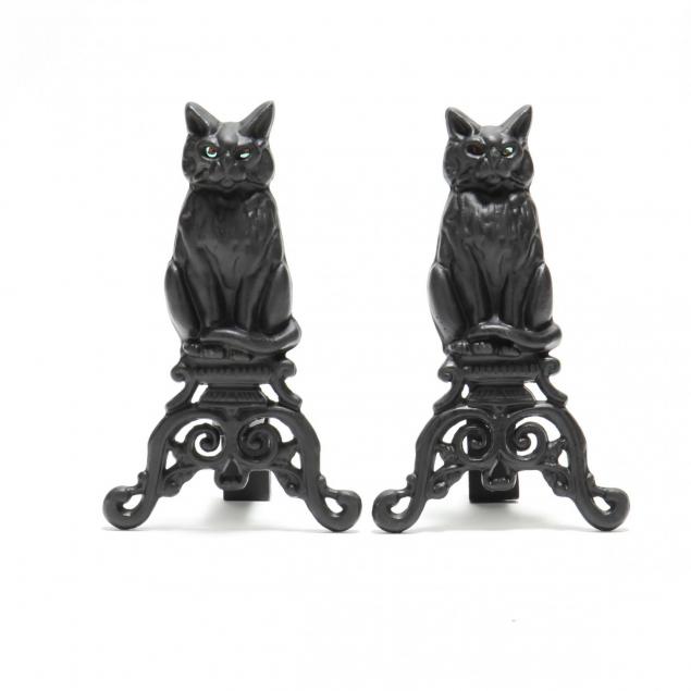 pair-of-cat-form-cast-iron-andirons