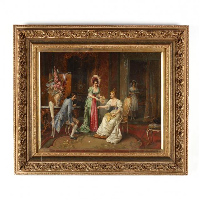 an-antique-genre-painting-of-a-french-interior-with-figures