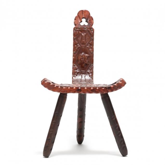 carved-and-embossed-leather-birthing-chair