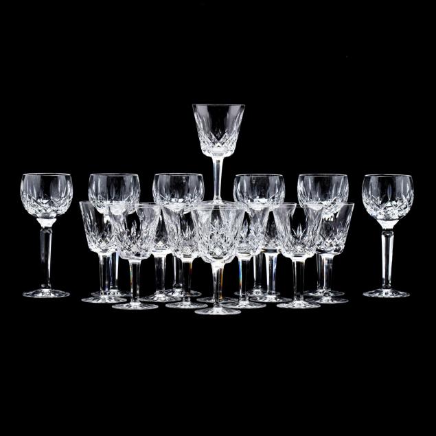 Sold at Auction: 6 WATERFORD LISMORE CRYSTAL RED WINE GLASSES