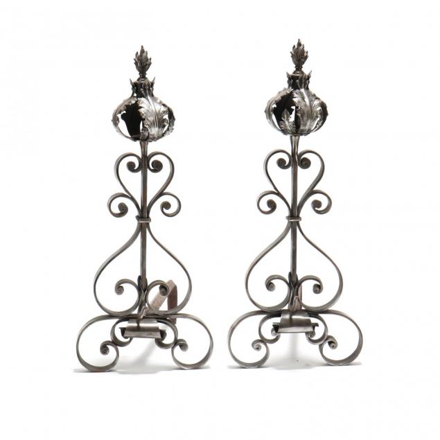 pair-of-spanish-renaissance-style-steel-andirons