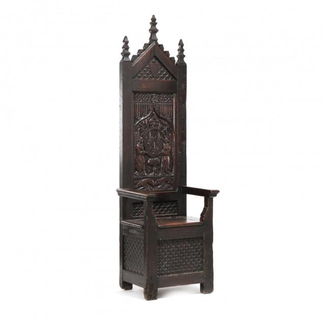 gothic-revival-high-back-carved-oak-hall-chair