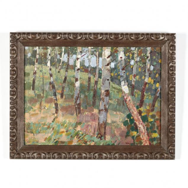gregori-andreevich-shponko-ukrainian-1926-2007-birch-trees-in-forest