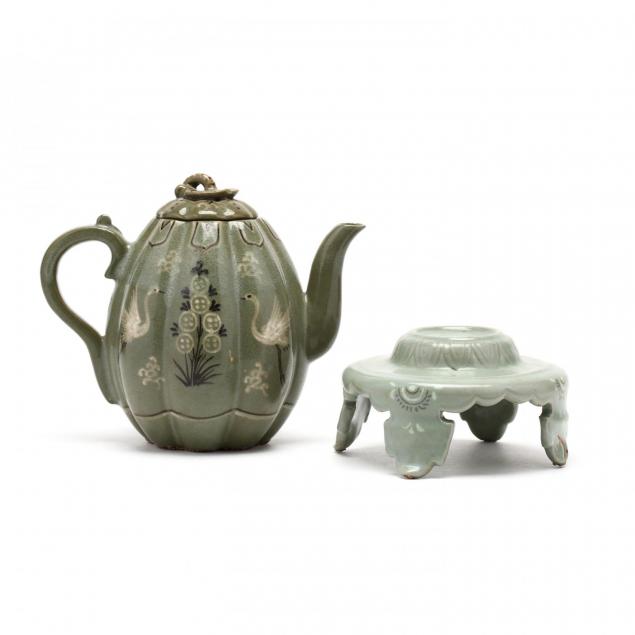 a-korean-celadon-ewer-and-stand