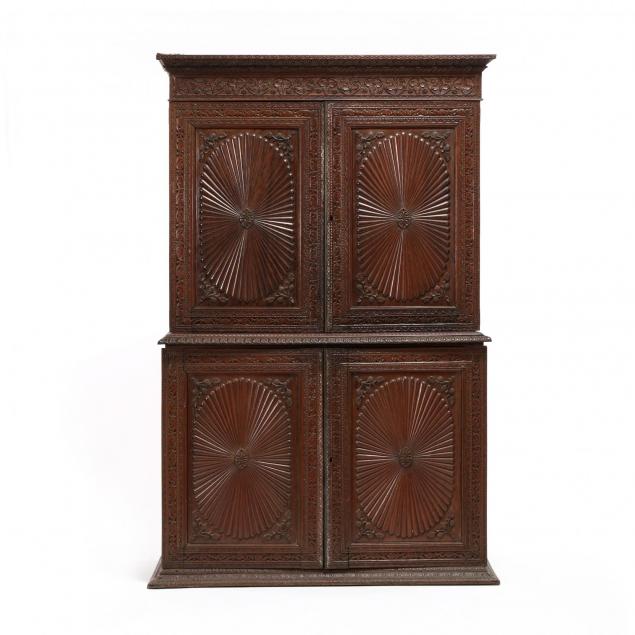 british-colonial-anglo-indian-carved-linen-press