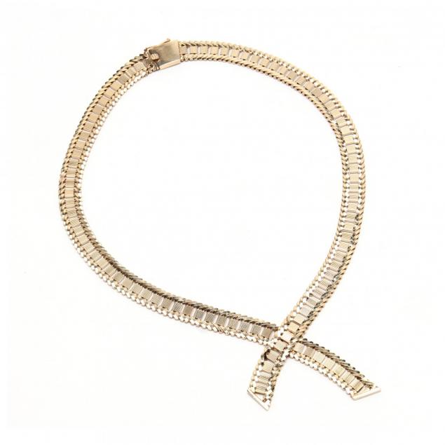 14kt-gold-textured-link-necklace