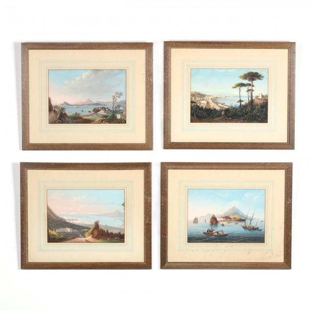 italian-school-four-views-of-the-bay-of-naples-and-mount-vesuvius