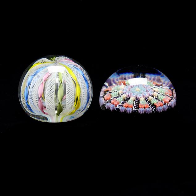 two-fine-cane-worked-paperweights