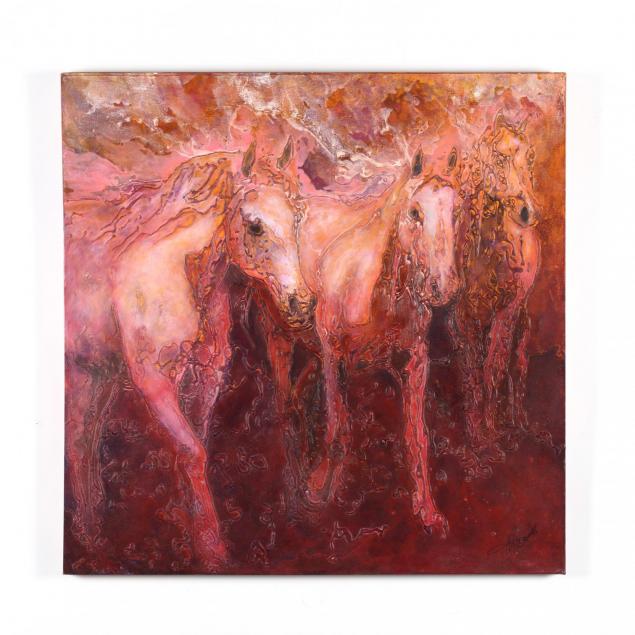 a-contemporary-southwest-painting-of-three-horses