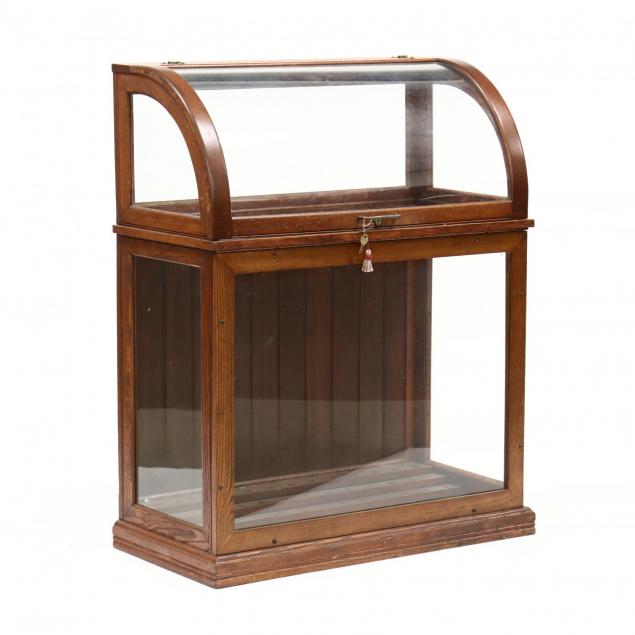 antique-oak-and-glass-walking-cane-display-case