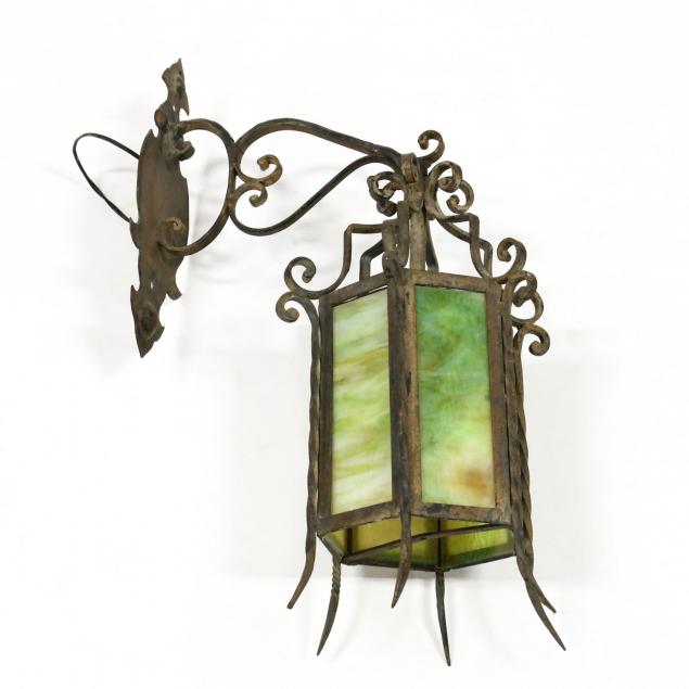 medieval-style-slag-glass-wall-sconce